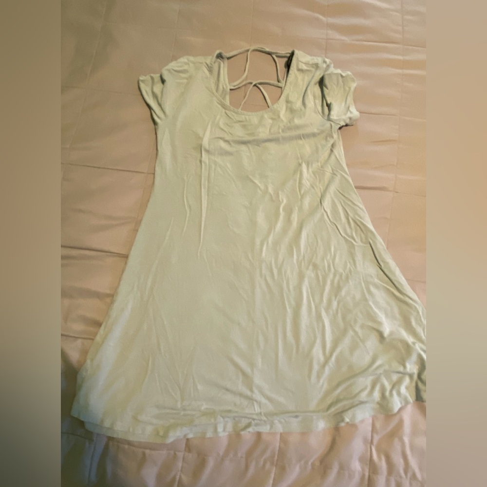 Mint Green Forever 21 Lace Up Back T-Shirt Mini Dress Size M
